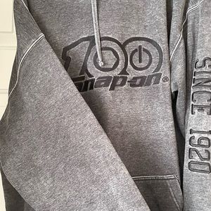 Snap on mens hoodie grey 100th anniversary